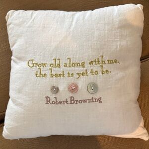 Embroidered Quote Throw Pillow